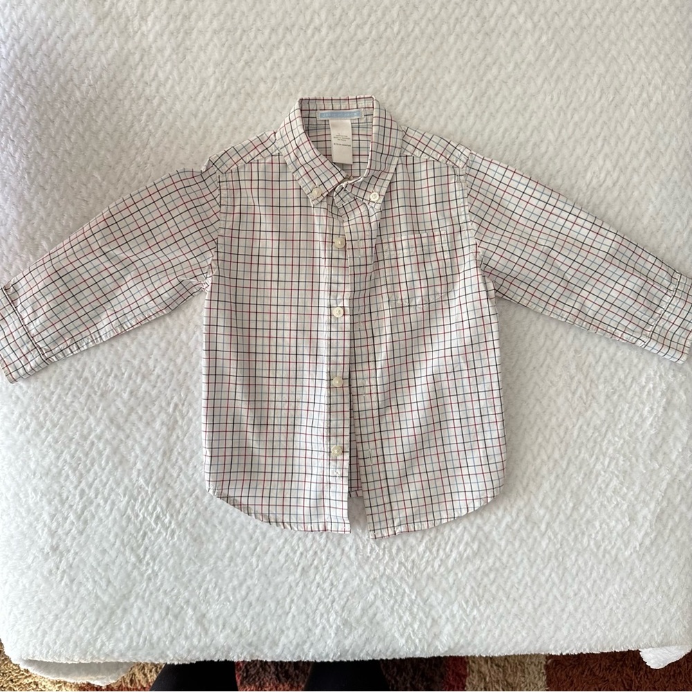 Janie and Jack Plaid Button Down shirt size 18-24 months